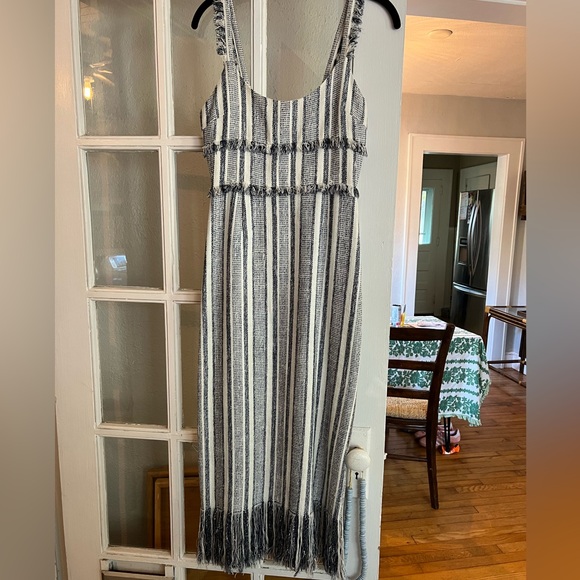 La Ligne “Jordan Dress” size 0, blue and white stripes with fringe! - Picture 8 of 11